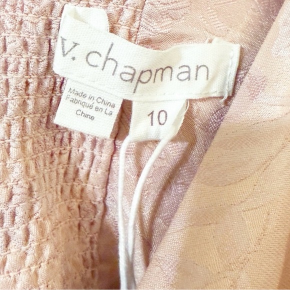 NWT V. Chapman The Emma Dress In Light Pink Windsor Brocade Floral Rhinestone 10 - Picture 9 of 13